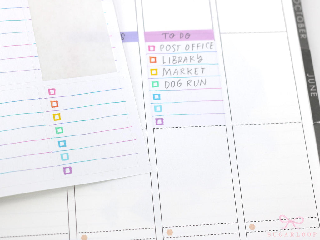 Full Box Checklist Stickers for Vertical Planners