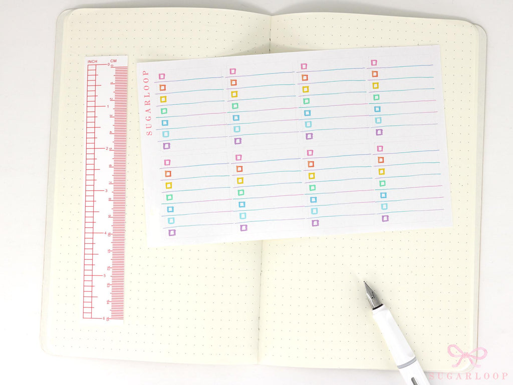 Full Box Checklist Stickers for Vertical Planners