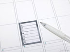 Full Box Checklist Bujo Planner Stickers  Neutral Black