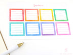 Square Checklist Bujo Planner Stickers: 1.5in (38 mm)