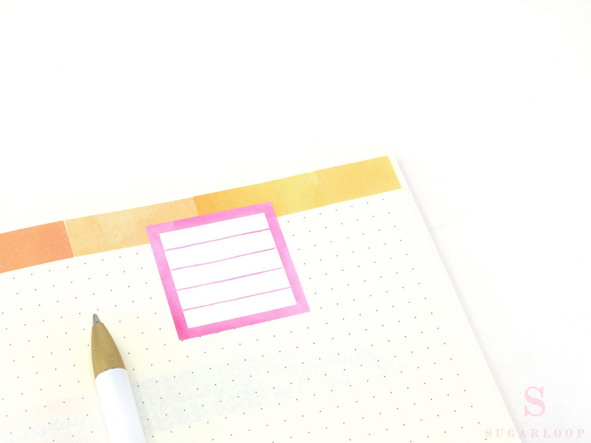 Square Checklist Bujo Planner Stickers: 1.5in (38 mm)