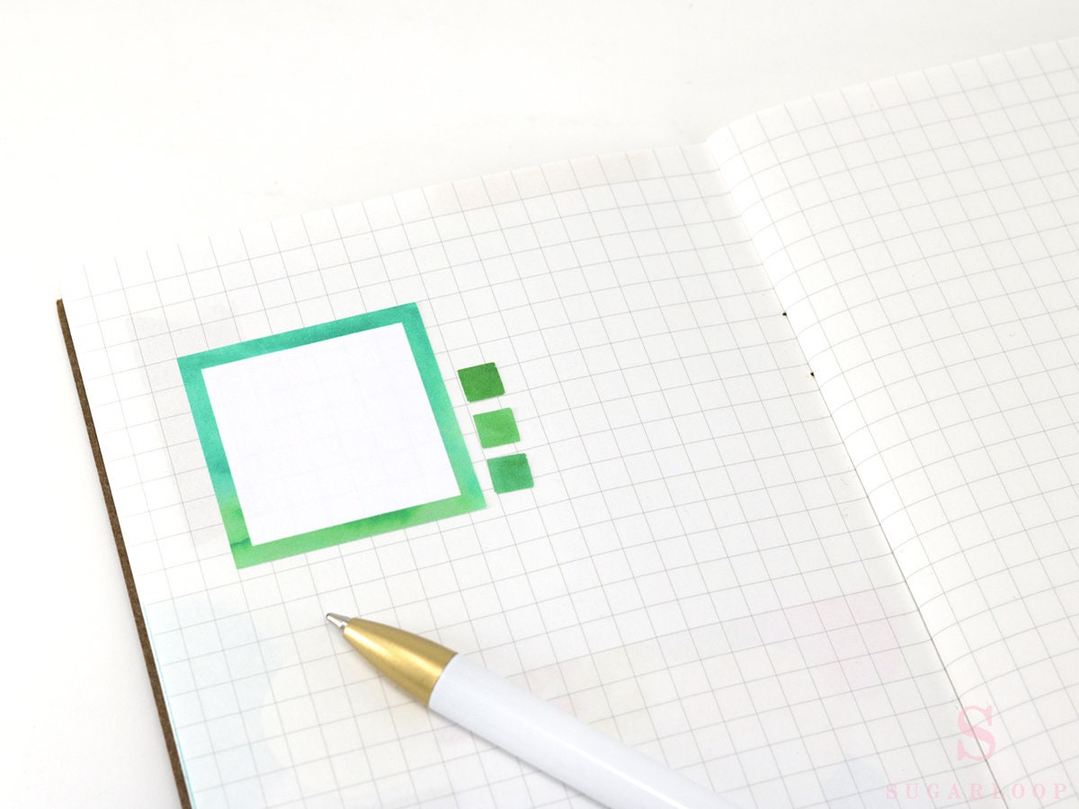 Square Checklist Bujo Planner Stickers: 1.5in (38 mm)