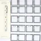 Full Box Checklist Bujo Planner Stickers: Neutral Black