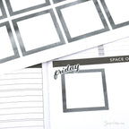 Full Box Checklist Bujo Planner Stickers: Neutral Black