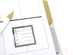 Full Box Checklist Bujo Planner Stickers: Neutral Black