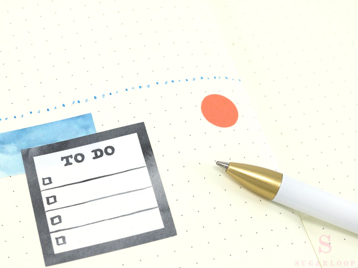Full Box Checklist Bujo Planner Stickers: Neutral Black