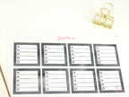 Full Box Checklist Bujo Planner Stickers: Neutral Black