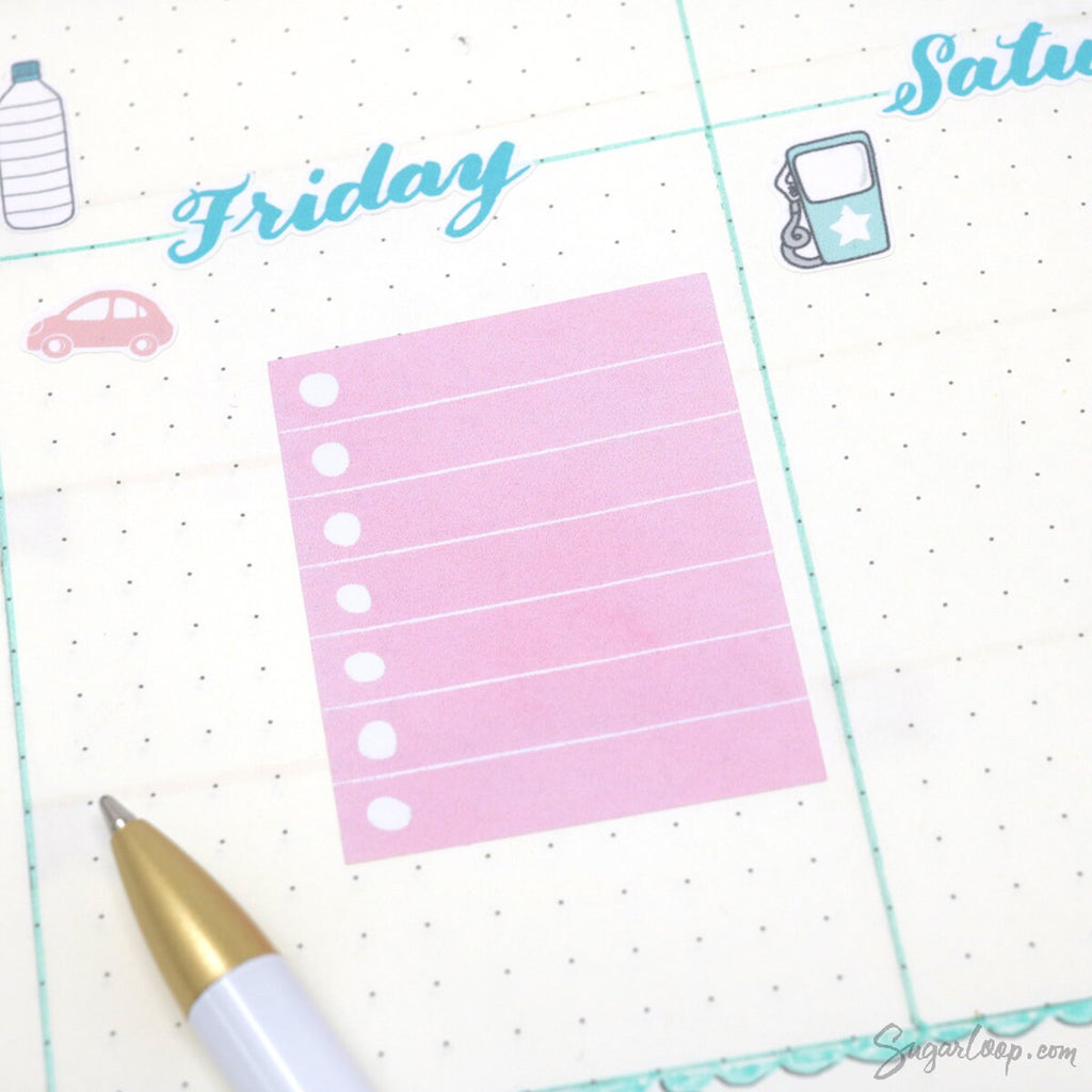 Full Box Checklist Bujo Planner Stickers: Watercolor