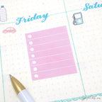 Full Box Checklist Bujo Planner Stickers: Watercolor