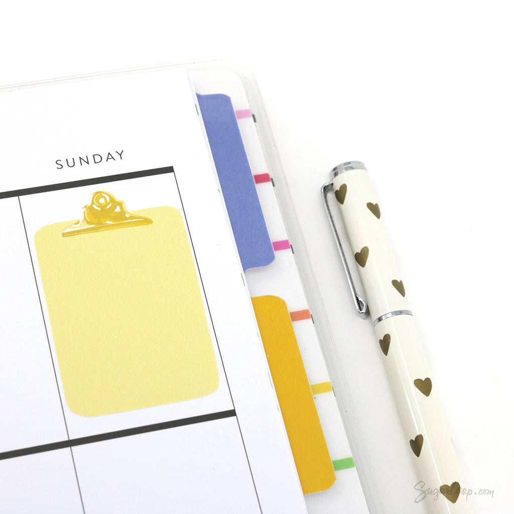 Full Box Clipboard Style Bujo Planner Stickers: Lined Checklist Blank