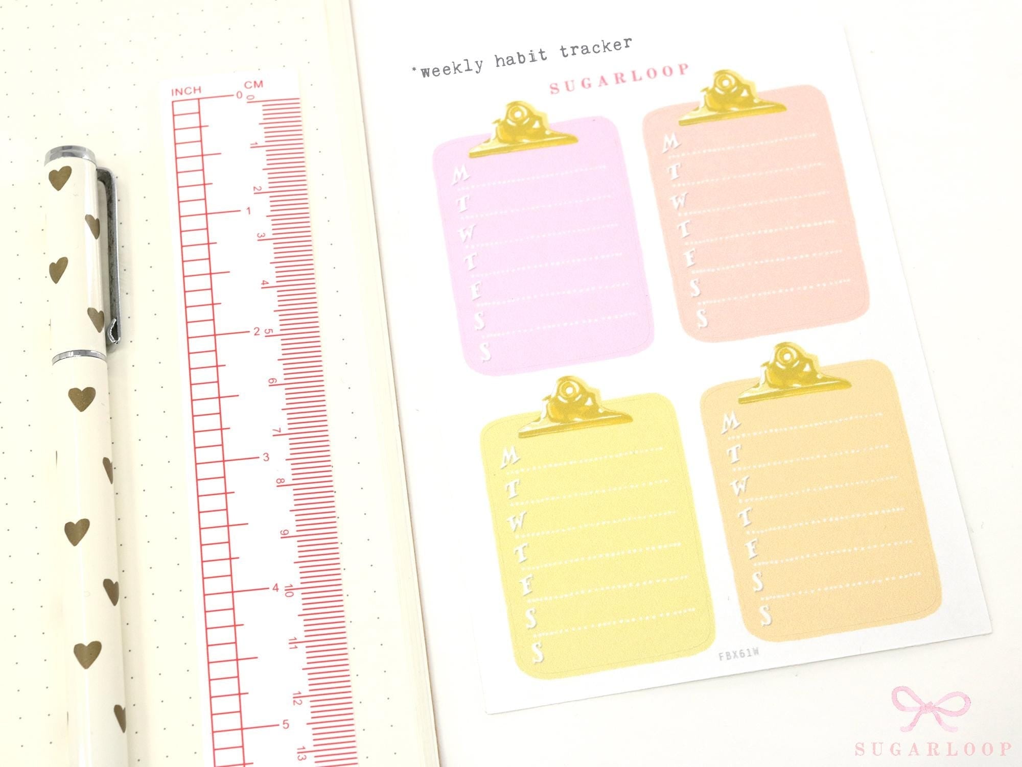 Full Box Clipboard Style Bujo Planner Stickers: Lined Checklist Blank