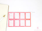 Full Box Checklist Bujo Planner Stickers: 8 Watercolors