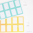 Full Box Checklist Bujo Planner Stickers: 8 Watercolors