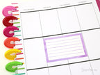 Wide Full Box LIned Bujo Planner Stickers: 3in (76 mm) Wide