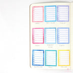 Full Box Checklist Bujo Planner Stickers: 27 Watercolors