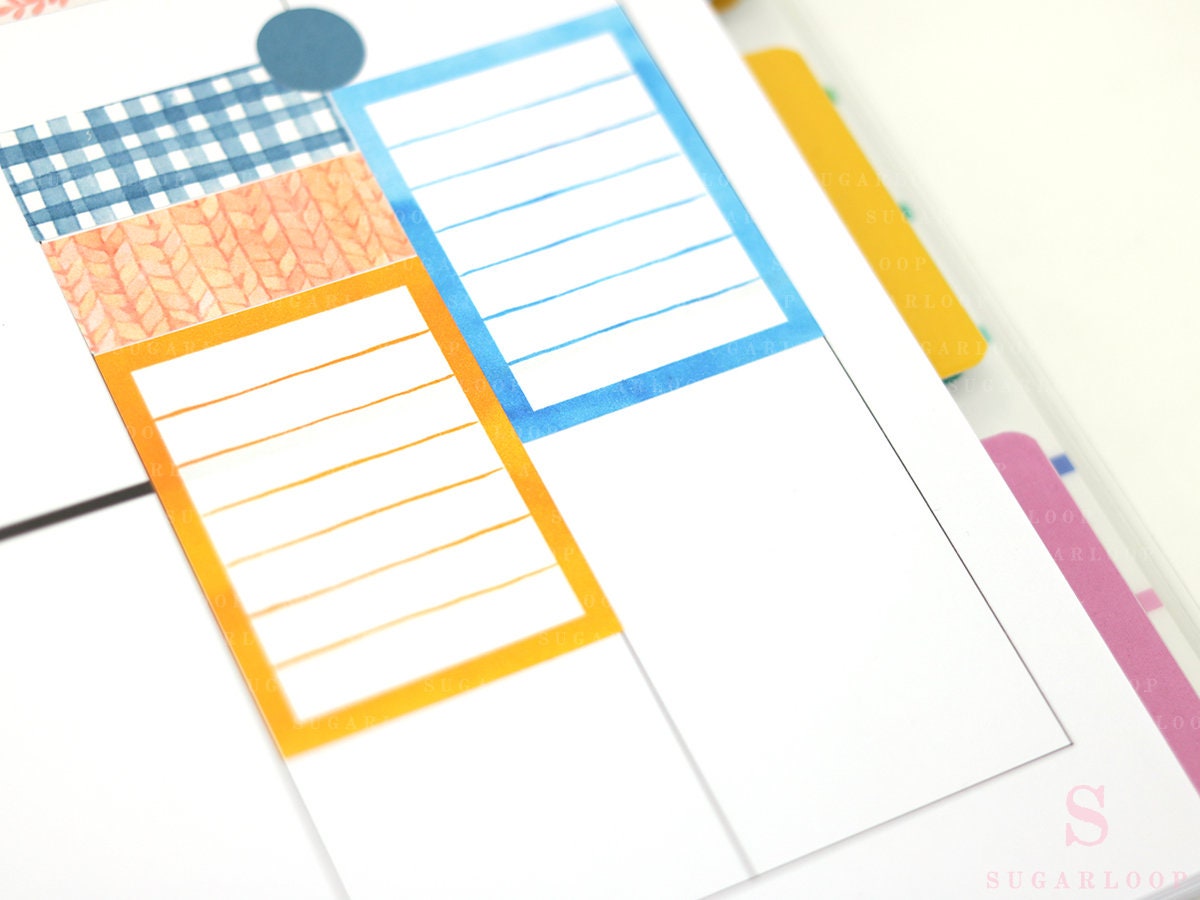 Full Box Checklist Bujo Planner Stickers: 27 Watercolors