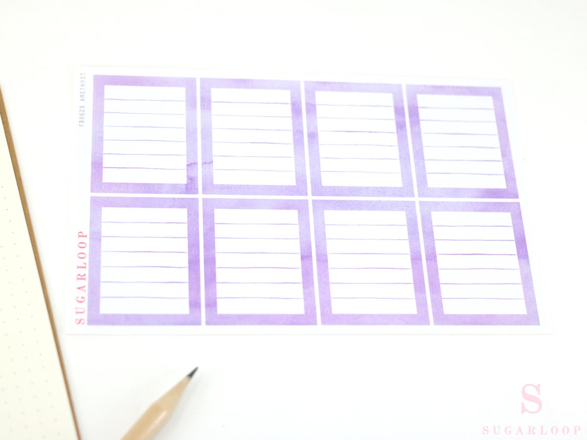 Full Box Checklist Bujo Planner Stickers: 27 Watercolors
