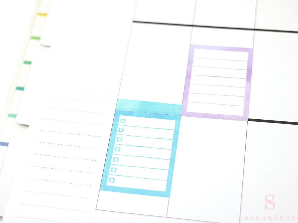 Full Box Checklist Bujo Planner Stickers: 27 Watercolors