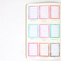 Full Box Checklist Bujo Planner Stickers: 27 Watercolors