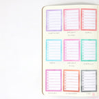 Full Box Checklist Bujo Planner Stickers: 27 Watercolors