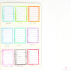 Full Box Checklist Bujo Planner Stickers: 27 Watercolors