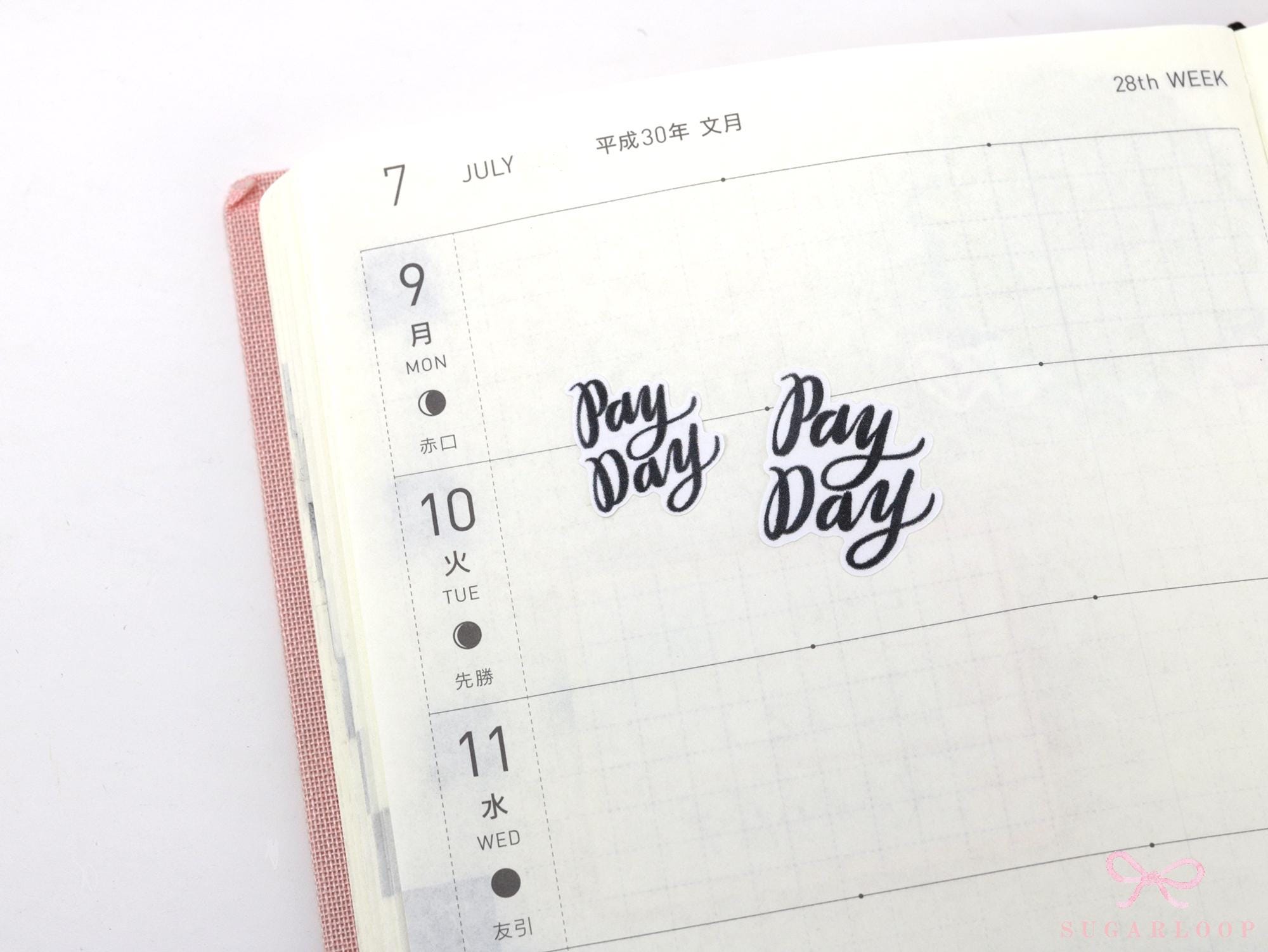 Pay Day Script Bujo Planner Stickers: Neutral