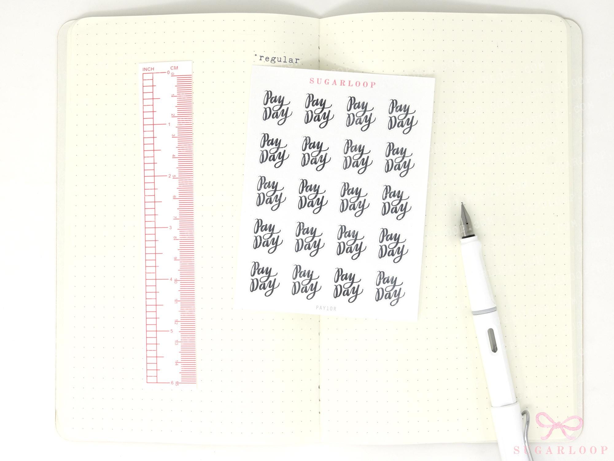 Pay Day Script Bujo Planner Stickers: Neutral