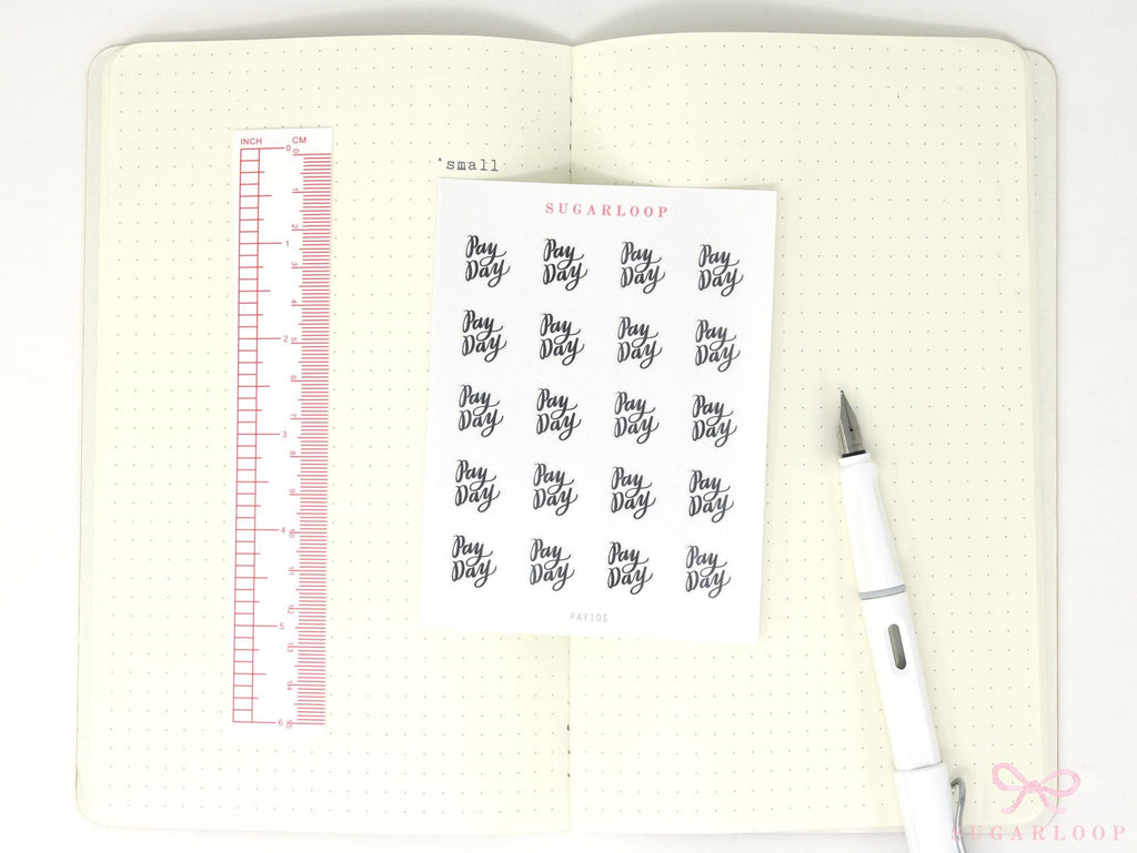Pay Day Script Bujo Planner Stickers: Neutral