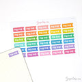 Pay Day Brush Script Banner Flags Icons for Planners & Journals: Rainbow