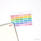 Pay Day Brush Script Banner Flags Icons for Planners & Journals: Rainbow