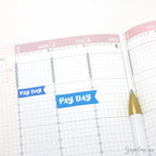 Pay Day Brush Script Banner Flags Icons for Planners & Journals: Rainbow