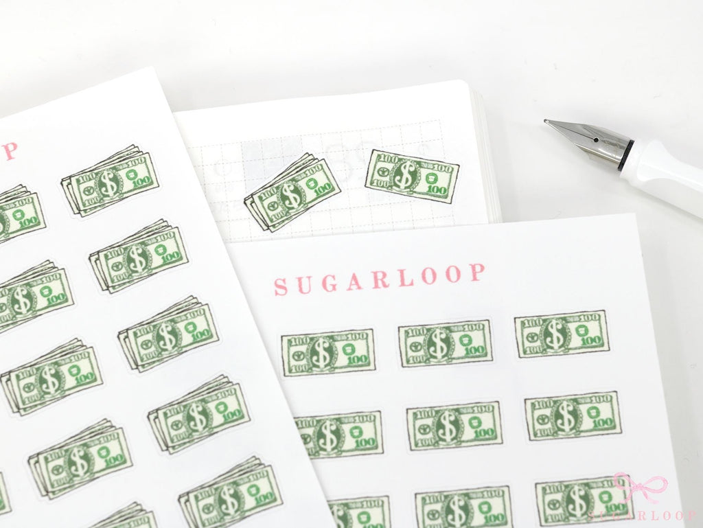 Payday Greenback Planner Stickers - Handmade & Eco Paper
