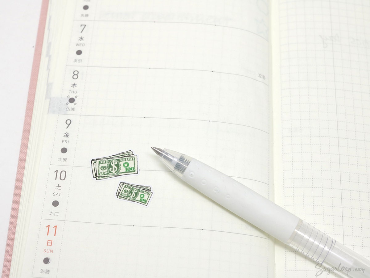 Payday Greenback Bujo Journal Planner Stickers