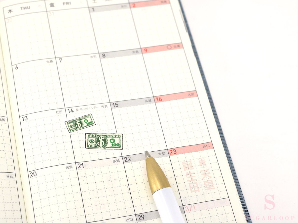Payday Greenback Bujo Journal Planner Stickers