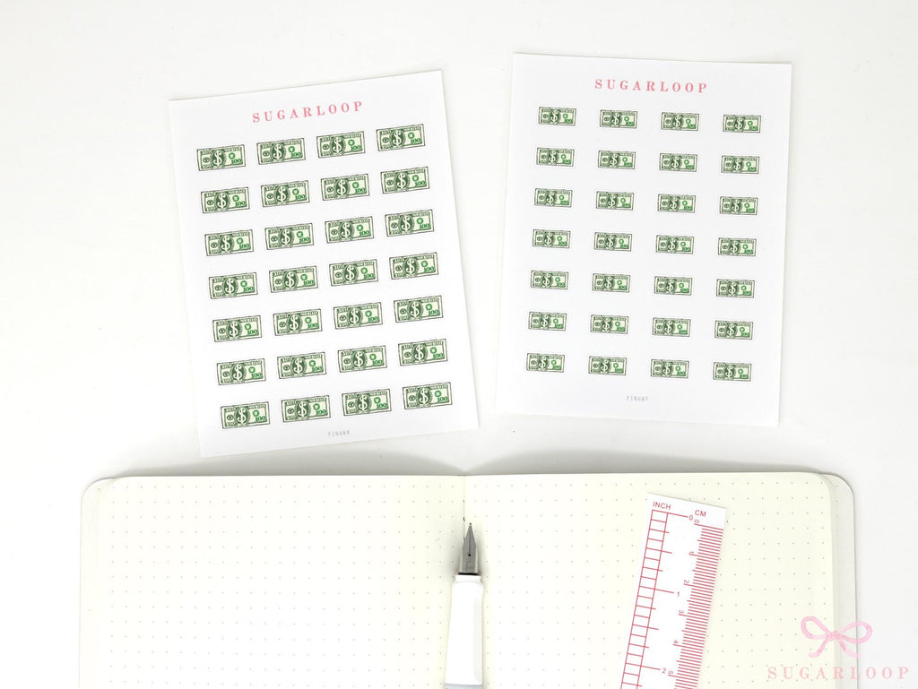 Payday Greenback Planner Stickers - Handmade & Eco Paper