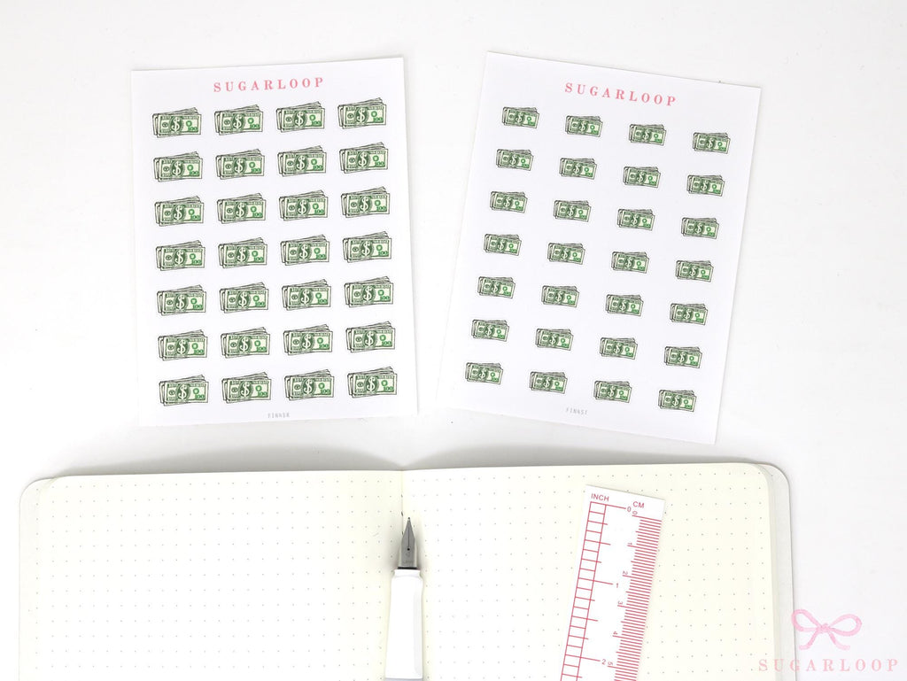 Payday Greenback Planner Stickers - Handmade & Eco Paper