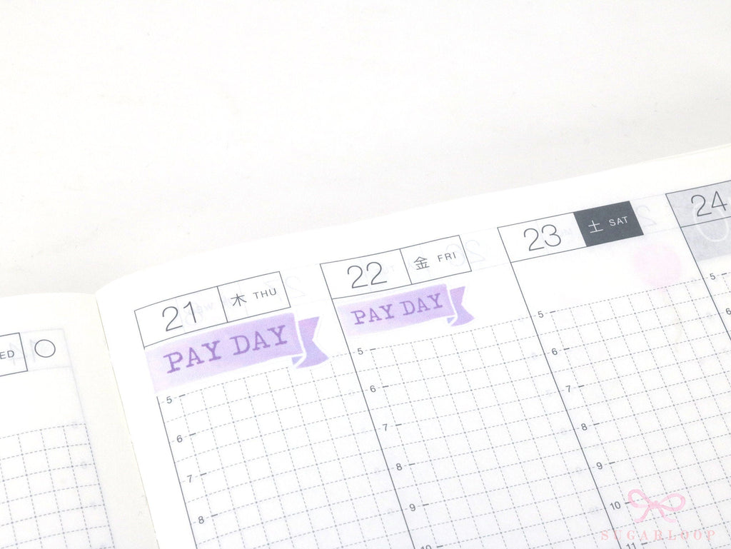Watercolor Pastel Pay Day Banner Bujo Journal Planner Stickers