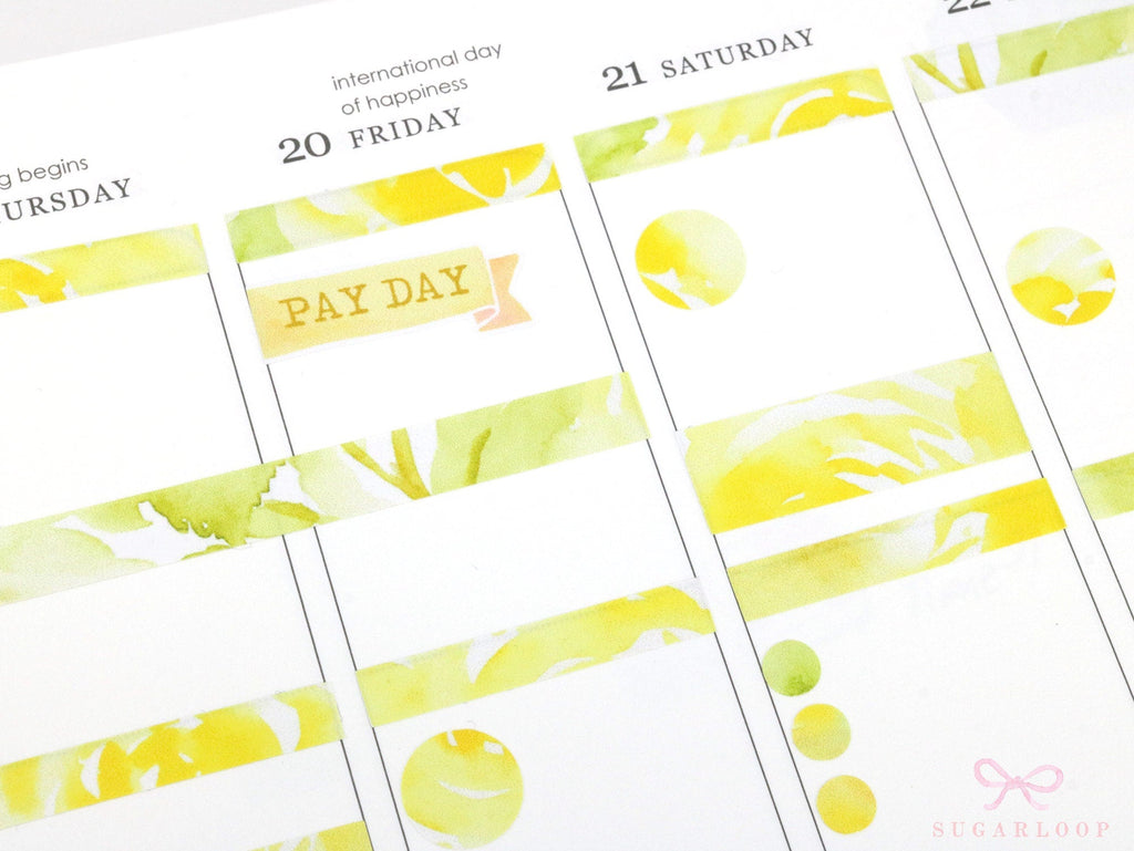 Watercolor Pastel Pay Day Banner Bujo Journal Planner Stickers
