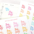 Payday Script Bujo Planner Stickers: Rainbow