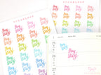 Payday Script Bujo Planner Stickers: Rainbow