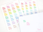 Payday Script Bujo Planner Stickers: Rainbow