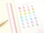 Payday Script Bujo Planner Stickers: Rainbow