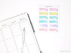 Watercolor Header Banner Flag Stickers for Journals & Planners: Pastel