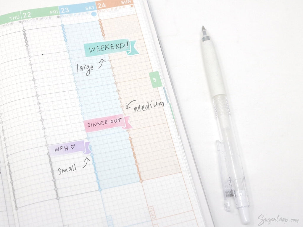 Watercolor Header Banner Flag Stickers for Journals & Planners: Pastel