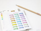 Banner Flag Bujo Planner Stickers: 1in (25 mm) Wide
