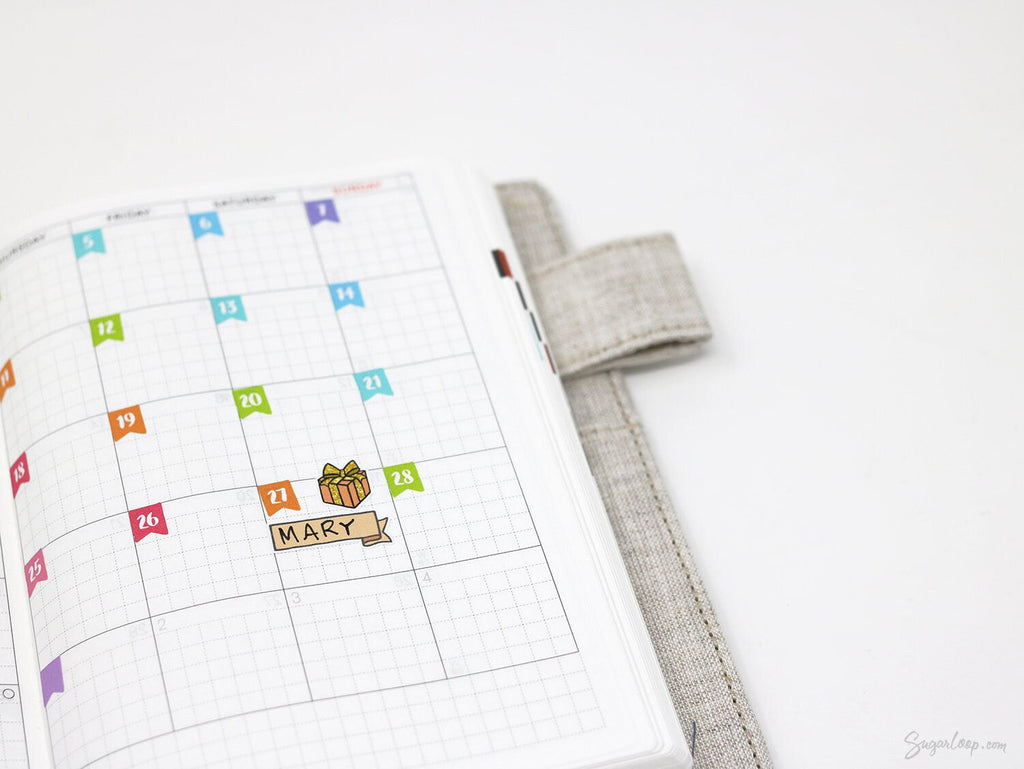 Banner Flag Bujo Planner Stickers: 1in (25 mm) Wide