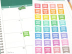 WFH Work From Home Banner Flag Bujo Journal Planner Stickers: Rainbow