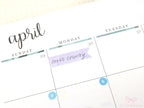 Writable, Watercolor, Pastel Banner Planner Stickers: 10 mm (0.3 in) tall by 35 mm (1.25 in) wide