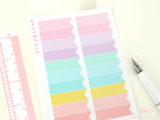 Pastel Polka Dot Planner and Journal Stickers: Banner Flag Labels, Journaling, Vertical Planning Stickers