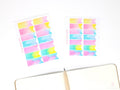 Watercolor Quarter Box Flag Label Bujo Planner Stickers: 0.5in (12 mm) Tall